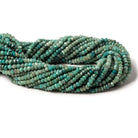 3-3.5mm Matte Chrysocolla faceted rondelle beads 13 inch 150 pieces - Beadsofcambay.com