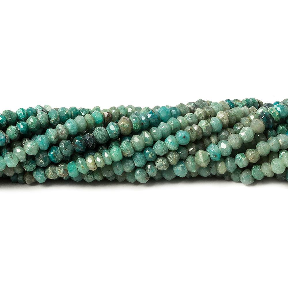 3-3.5mm Matte Chrysocolla faceted rondelle beads 13 inch 150 pieces - Beadsofcambay.com