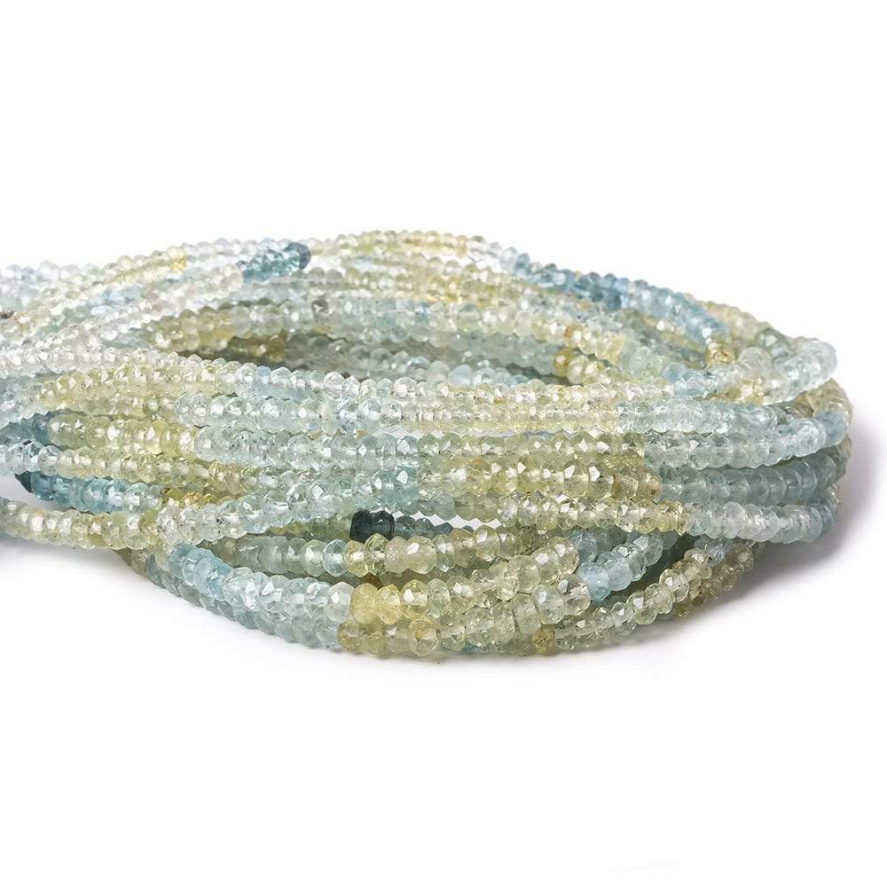 3-3.5mm Multi Beryl faceted rondelle beads 16 inch 190 pieces - Beadsofcambay.com