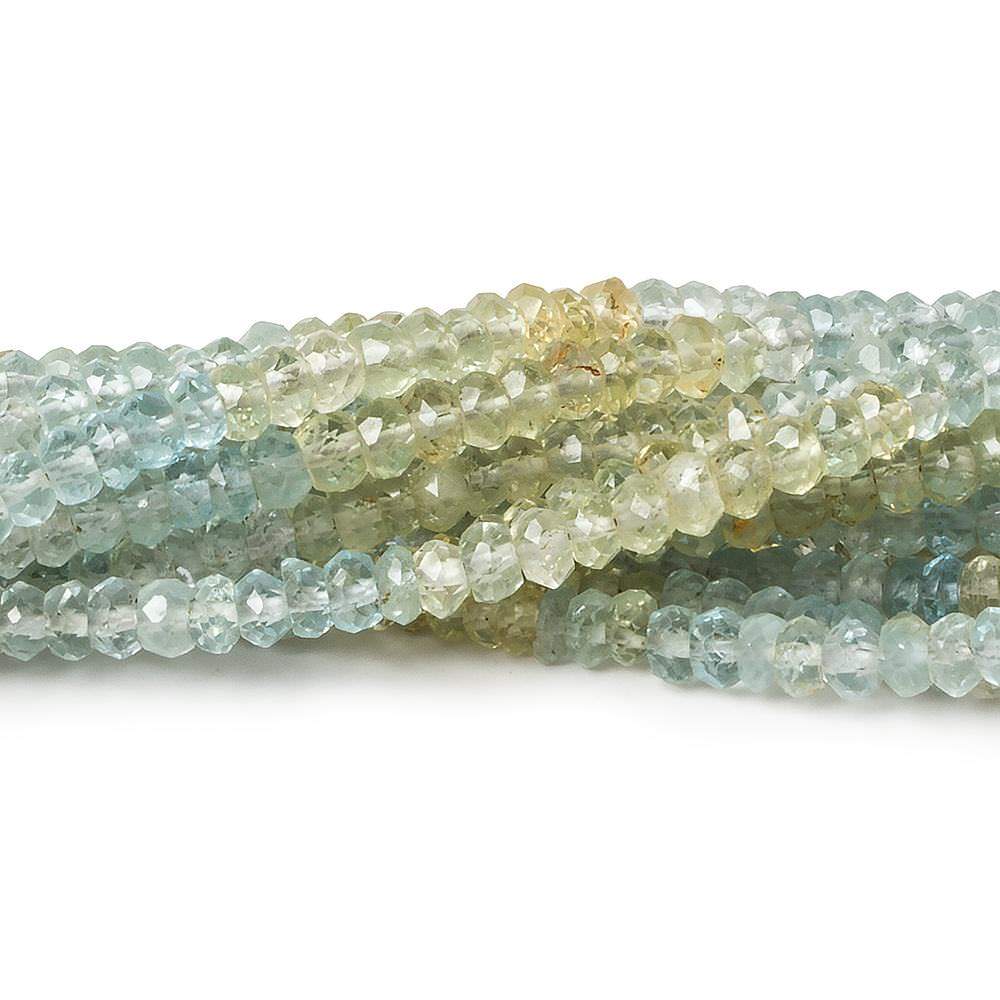 3-3.5mm Multi Beryl faceted rondelle beads 16 inch 190 pieces - Beadsofcambay.com