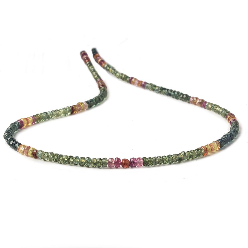 3-3.5mm Multi Color Sapphire faceted rondelles 16 inch 200 pieces - Beadsofcambay.com