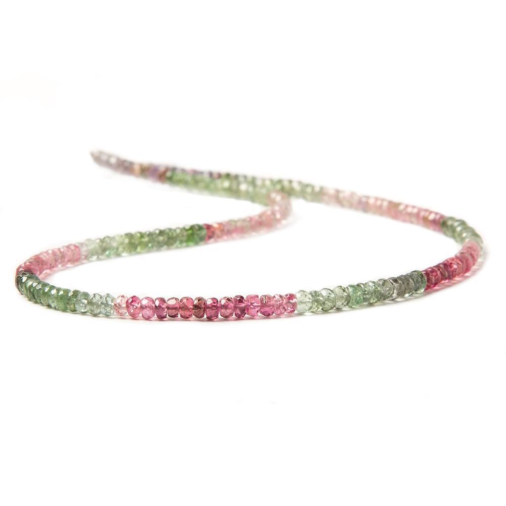 3-3.5mm Multi Color Tourmaline faceted rondelle beads 14 inch 148 pieces - Beadsofcambay.com