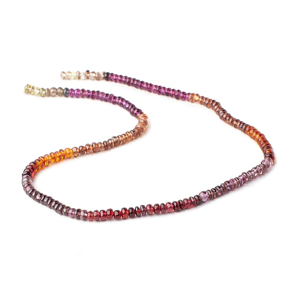 3-3.5mm Multi Gemstone Plain Rondelle Beads 13.5 inch 160 pieces - Beadsofcambay.com
