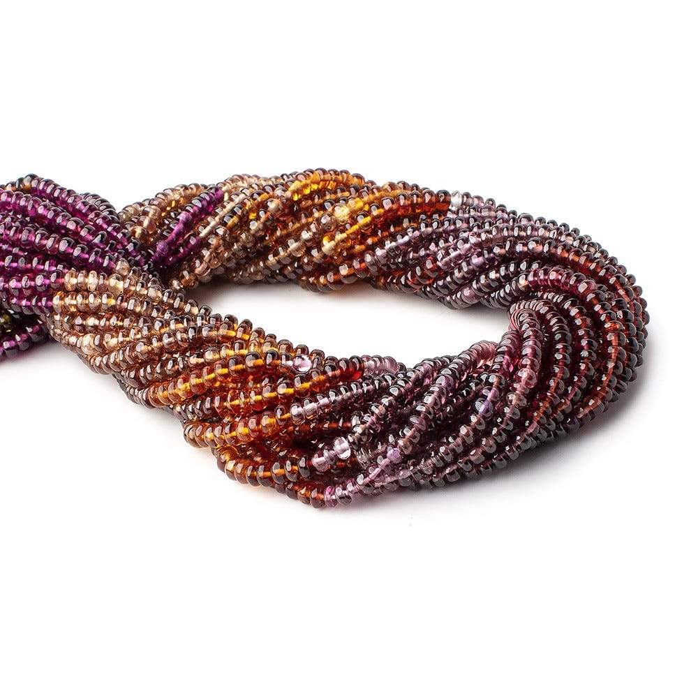 3-3.5mm Multi Gemstone Plain Rondelle Beads 13.5 inch 160 pieces - Beadsofcambay.com