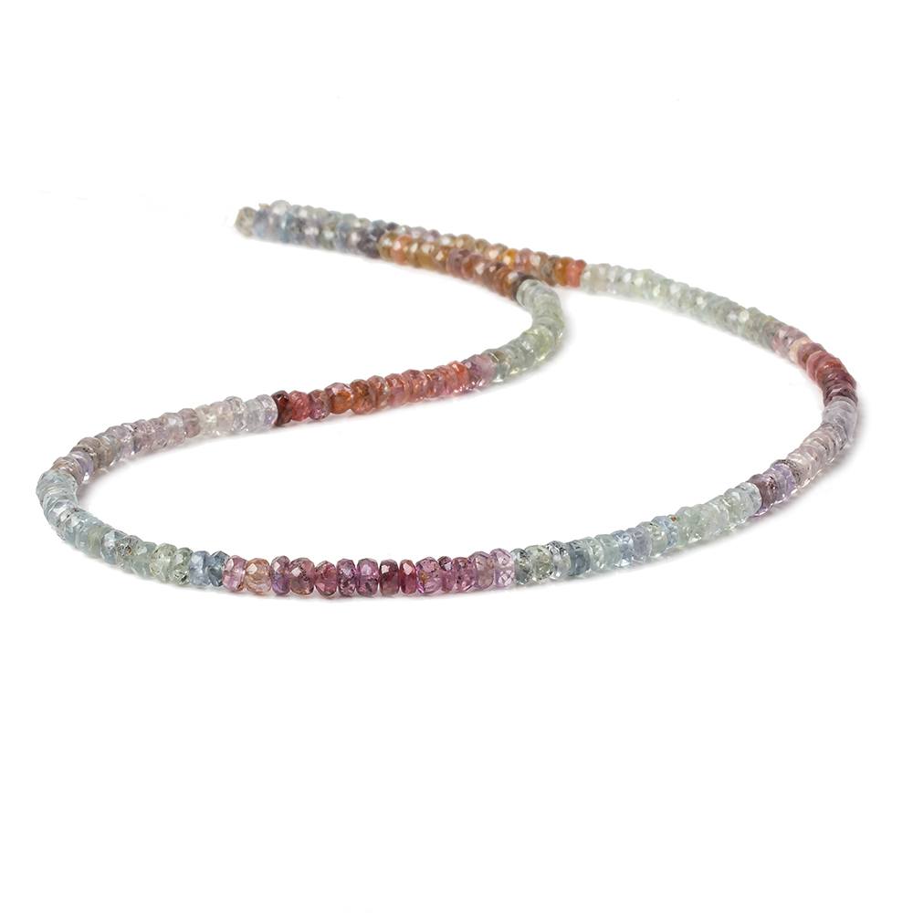 3-3.5mm Multi Sapphire faceted rondelle beads 14 inch 190 pieces A - Beadsofcambay.com