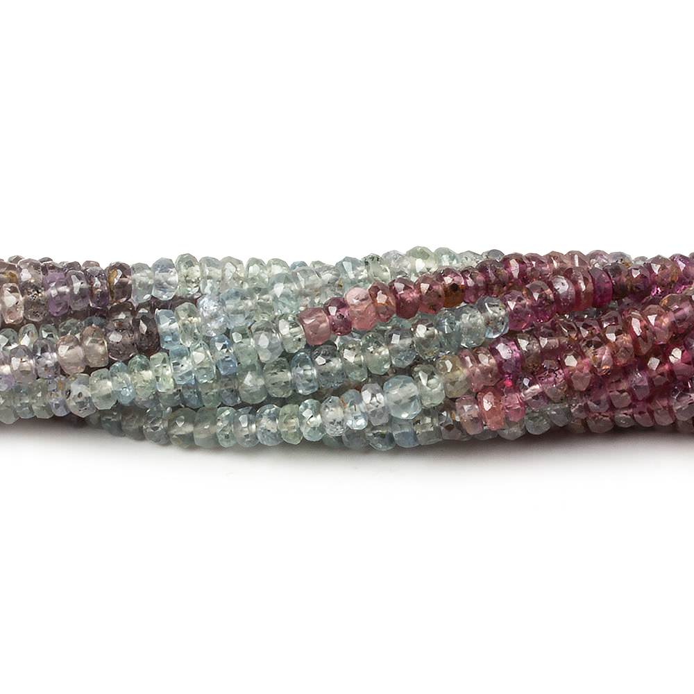 3-3.5mm Multi Sapphire faceted rondelle beads 14 inch 190 pieces A - Beadsofcambay.com