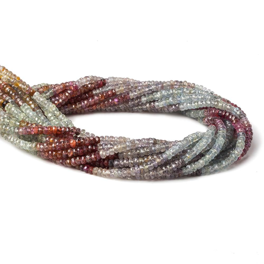3-3.5mm Multi Sapphire faceted rondelle beads 14 inch 190 pieces A - Beadsofcambay.com