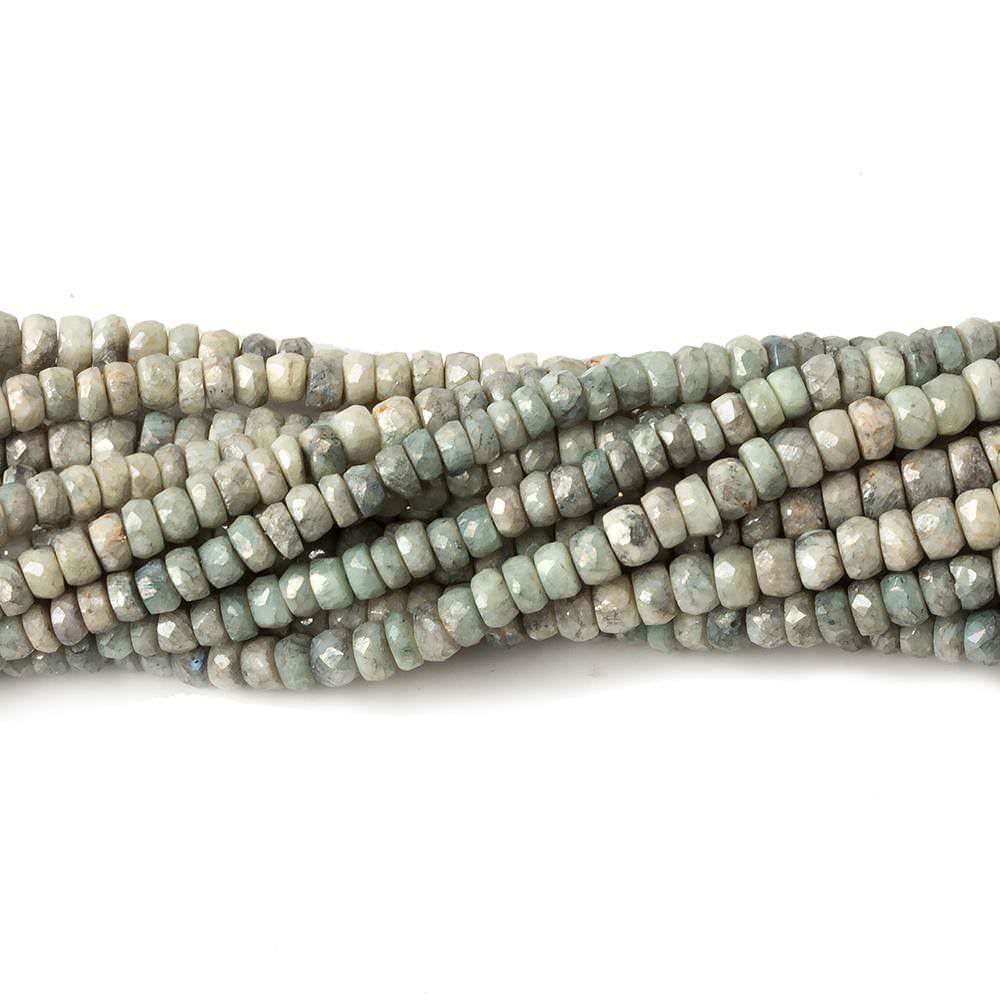 3-3.5mm Mystic Cat's Eye Green Quartz faceted rondelles 16 inch 165 pieces - Beadsofcambay.com