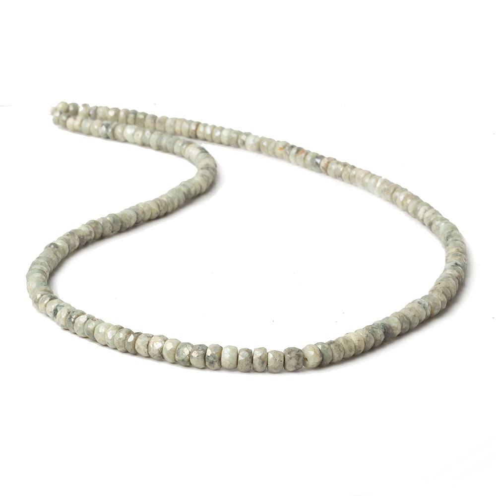 3-3.5mm Mystic Cat's Eye Green Quartz faceted rondelles 16 inch 165 pieces - Beadsofcambay.com