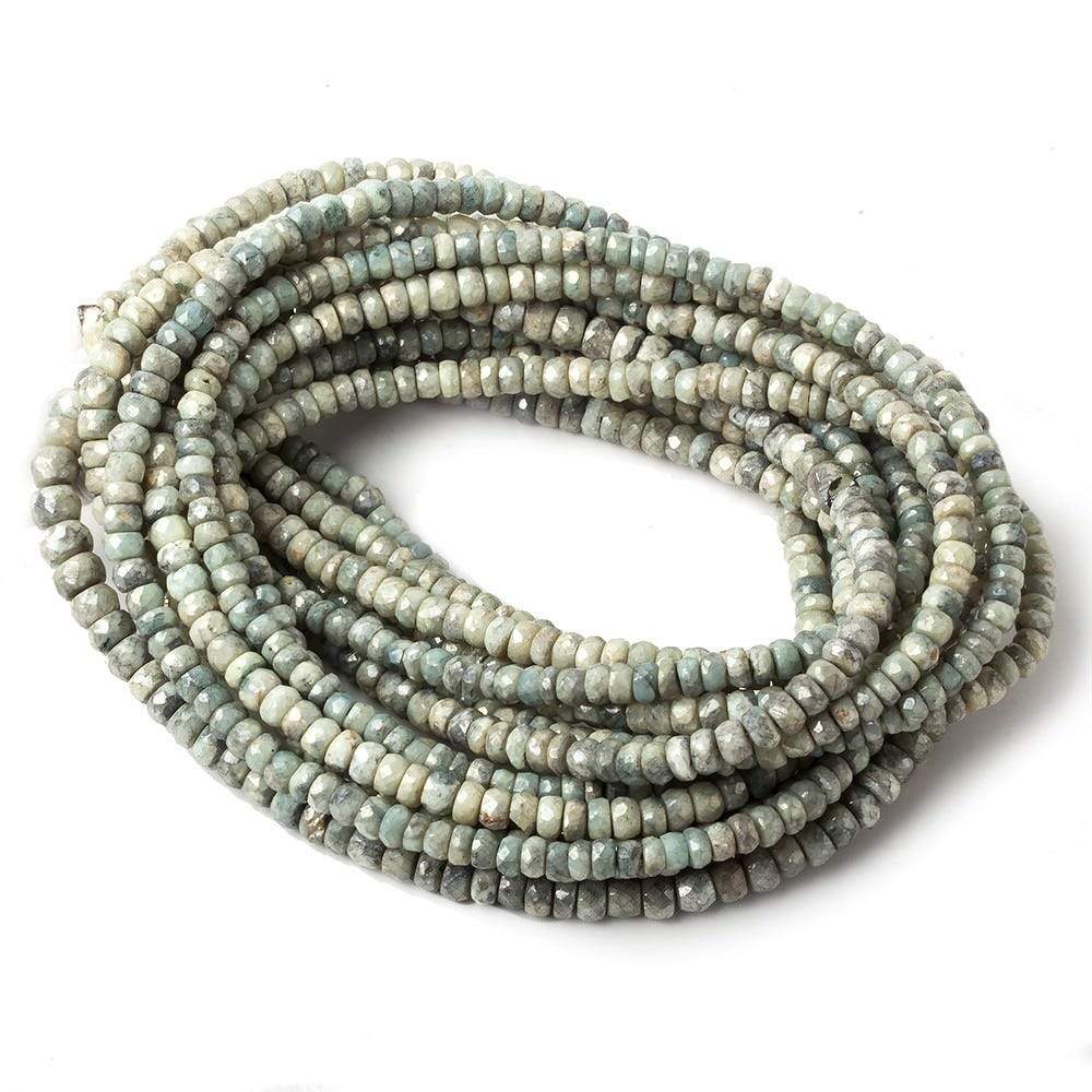 3-3.5mm Mystic Cat's Eye Green Quartz faceted rondelles 16 inch 165 pieces - Beadsofcambay.com
