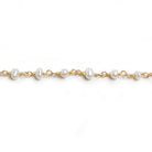 3-3.5mm Off White Seed Pearl Gold Chain by the foot 40 pieces - Beadsofcambay.com