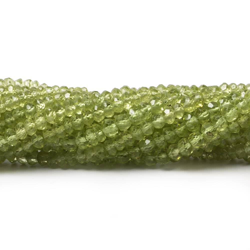 3-3.5mm Peridot Faceted Rondelle 14.5 inch 167 pieces - Beadsofcambay.com