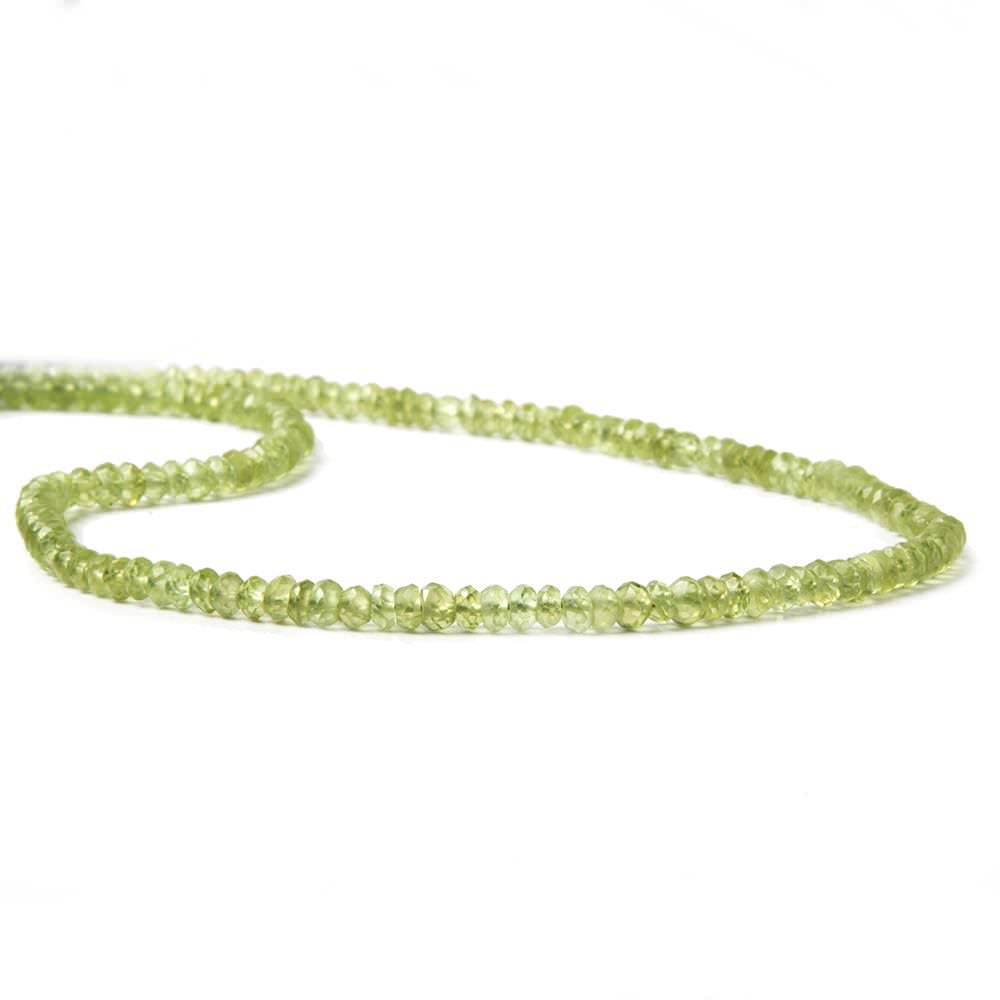 3-3.5mm Peridot faceted rondelle beads 13.5 inch 190 pieces - Beadsofcambay.com