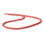 3-3.5mm Red Coral faceted rondelles 18 inch 160 beads A grade - Beadsofcambay.com