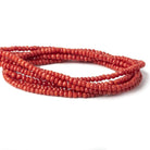 3-3.5mm Red Coral faceted rondelles 18 inch 160 beads A grade - Beadsofcambay.com