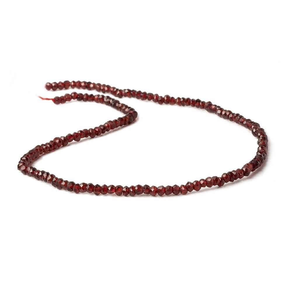 3-3.5mm Red Garnet Faceted Rondelle Beads 13 inch 152 pieces - Beadsofcambay.com