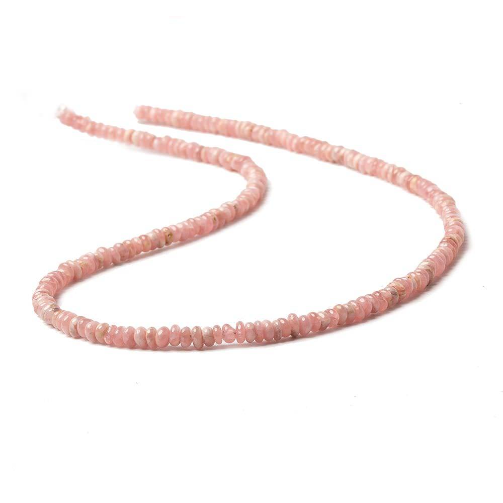 4-5mm Rhodochrosite Plain Rondelle Beads 13 inch 124 pieces - Beadsofcambay.com