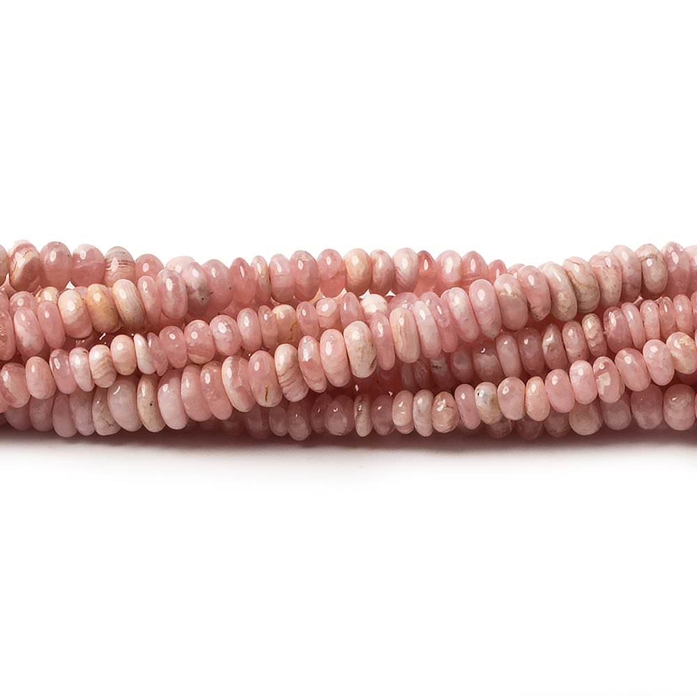 4-5mm Rhodochrosite Plain Rondelle Beads 13 inch 124 pieces - Beadsofcambay.com