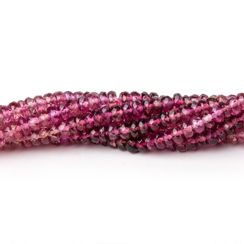 3-3.5mm Rubellite Tourmaline Faceted Rondelle Beads 18 inch 240 pieces AAA - Beadsofcambay.com