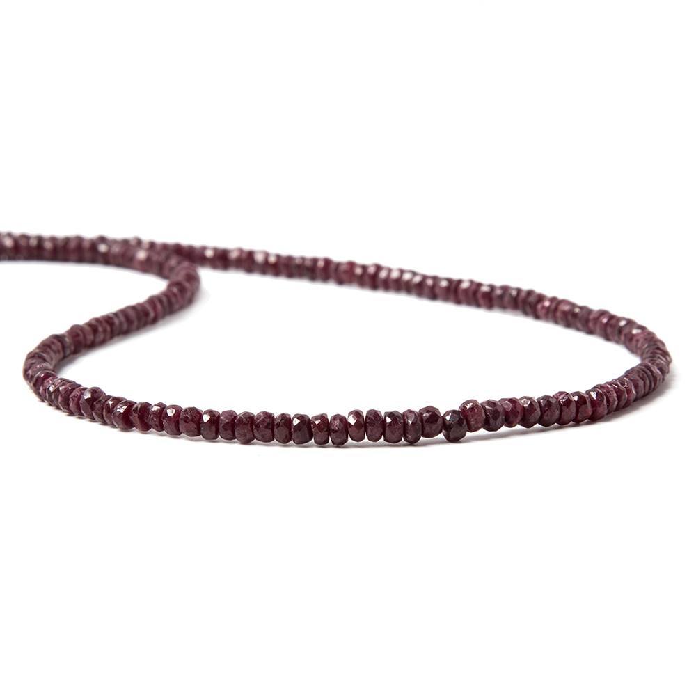 3-3.5mm Ruby faceted rondelle beads 16 inches 219 pieces - Beadsofcambay.com