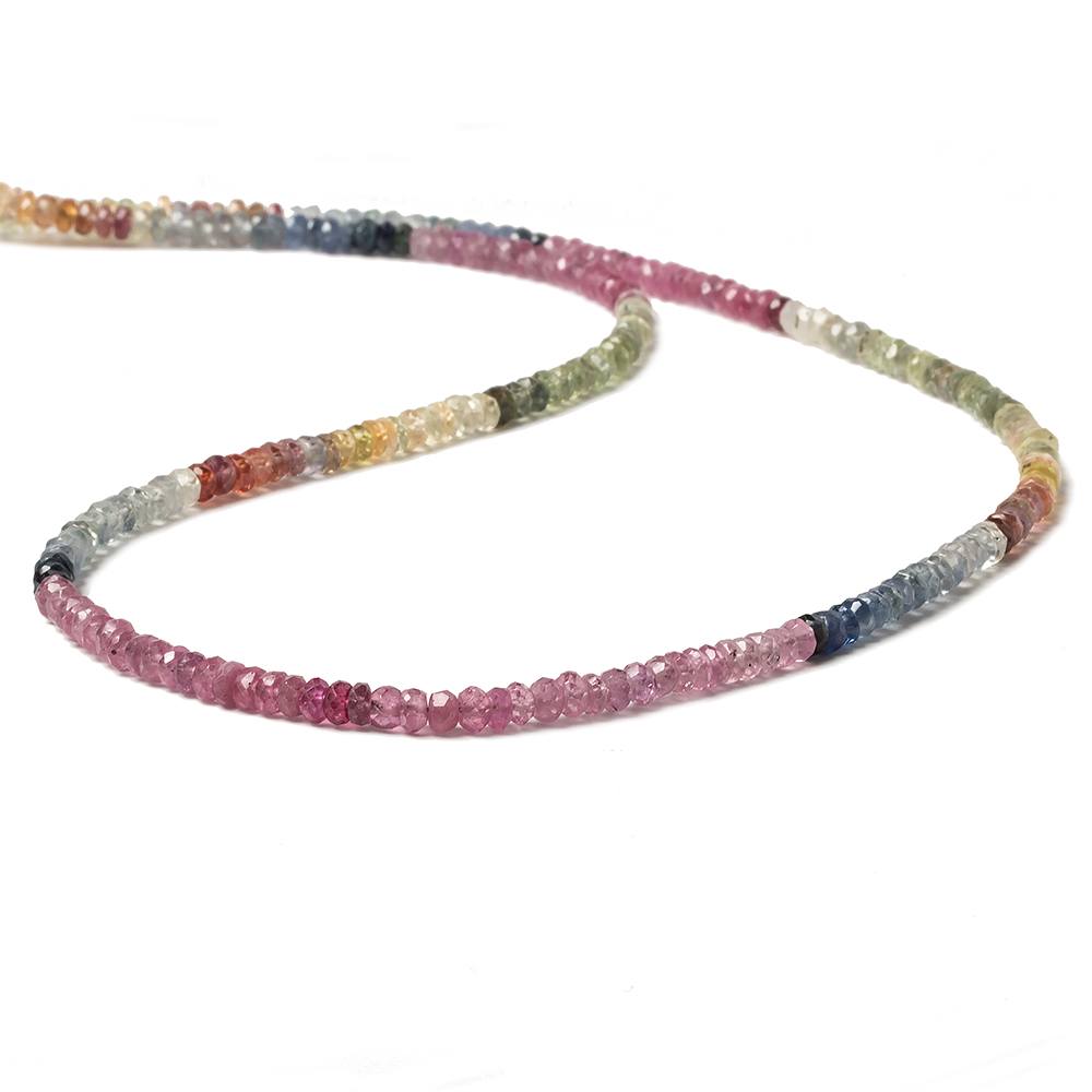 3.5mm Ruby & Fancy Sapphire faceted rondelle beads 15.75 inch 224 pieces A - Beadsofcambay.com