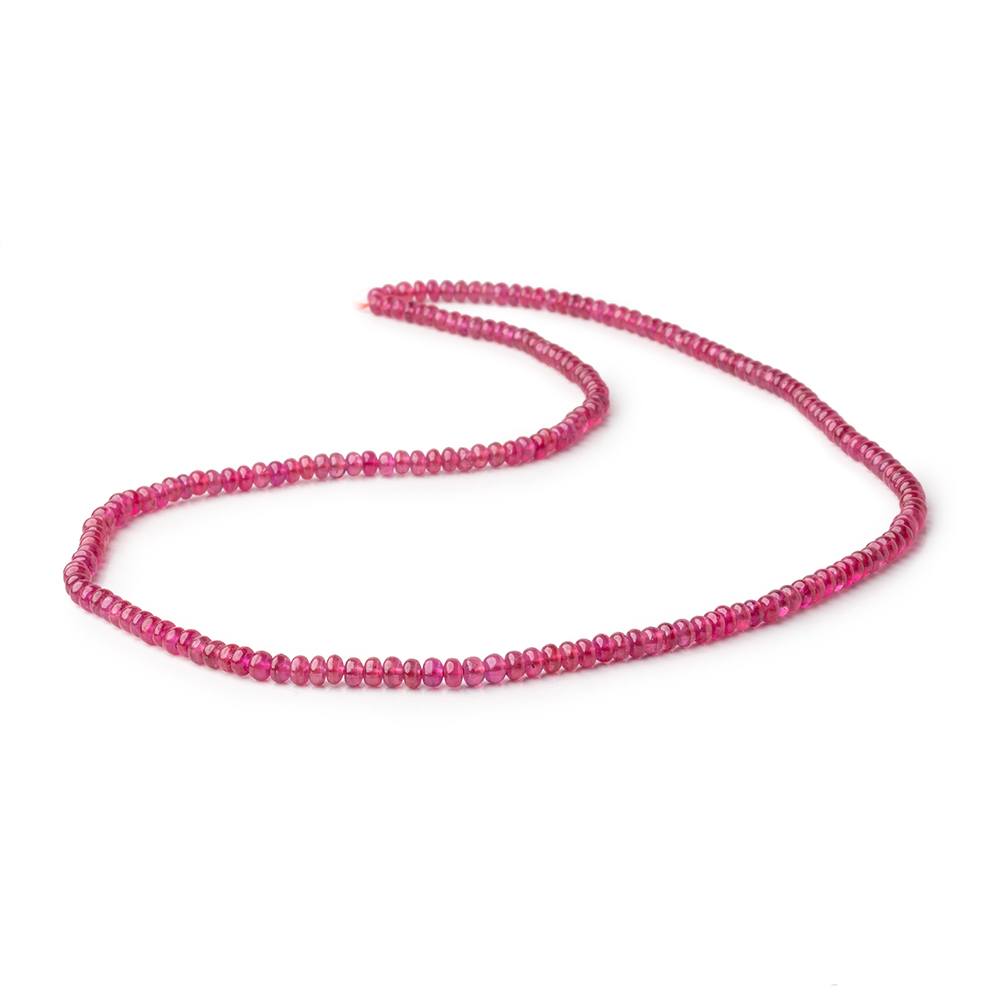 3-3.5mm Ruby Plain Rondelle Beads 17 inch 203 pieces - Beadsofcambay.com