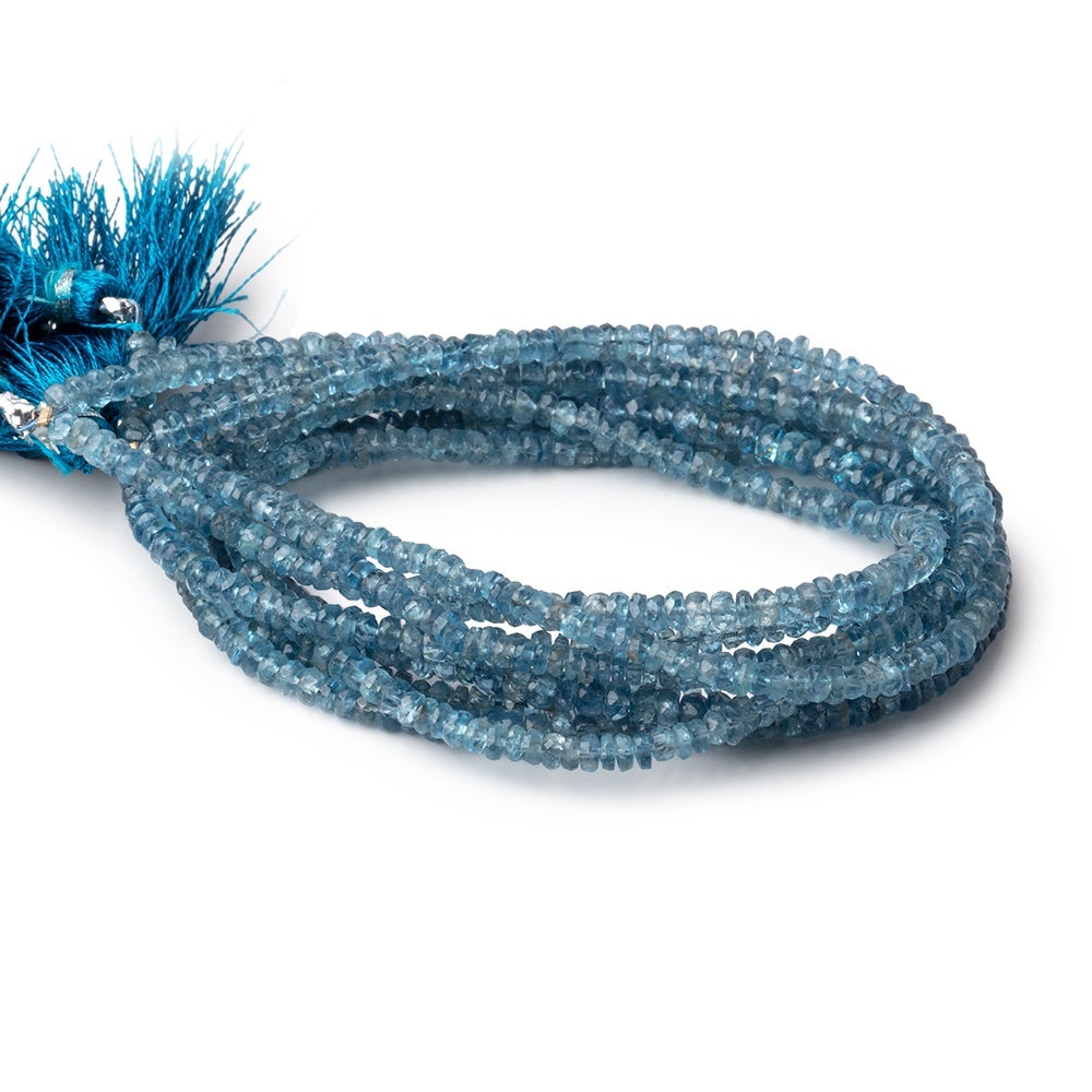 3-3.5mm Santa Maria Aquamarine faceted rondelle beads 16 inch 200 pieces AA - Beadsofcambay.com
