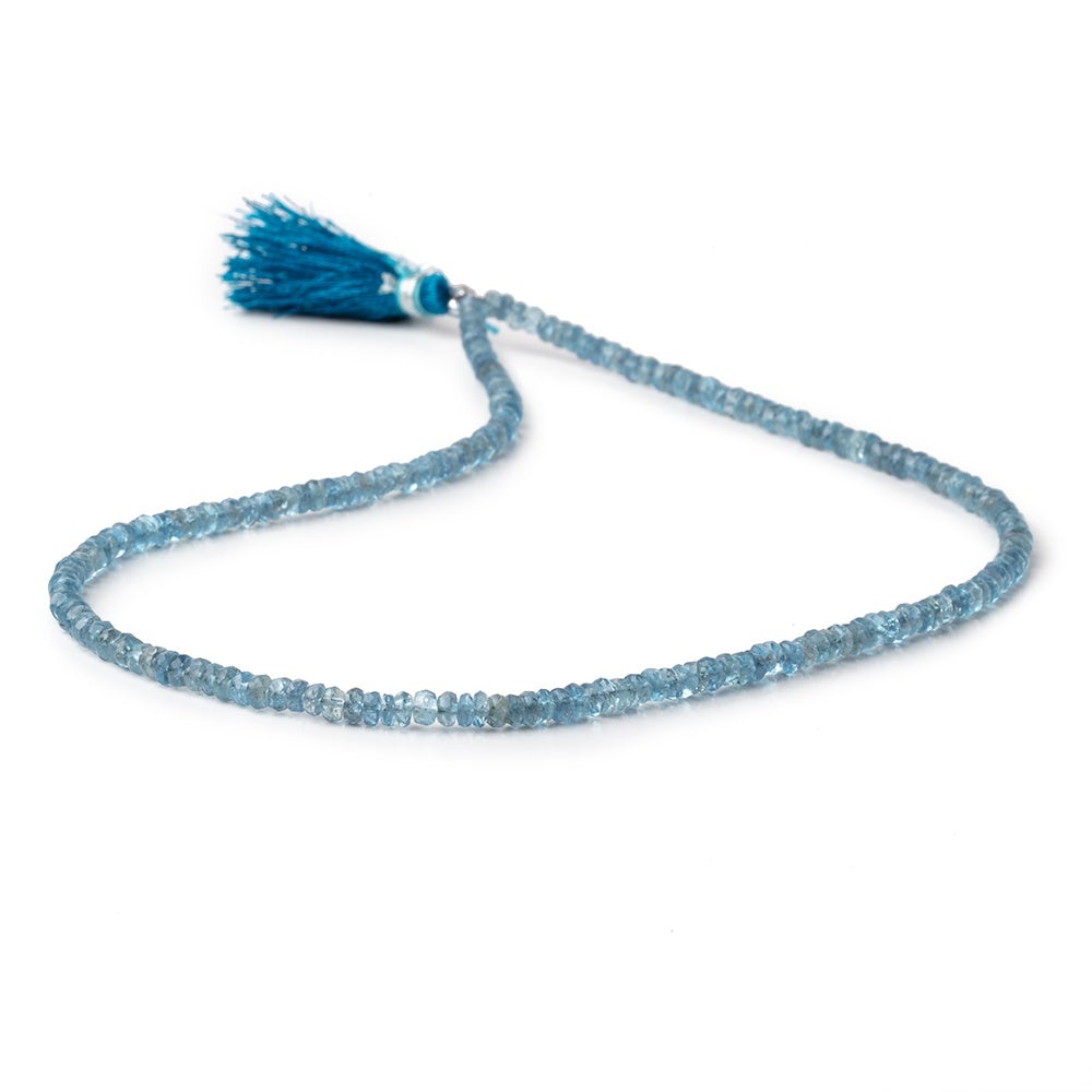 3-3.5mm Santa Maria Aquamarine faceted rondelle beads 16 inch 200 pieces AA - Beadsofcambay.com