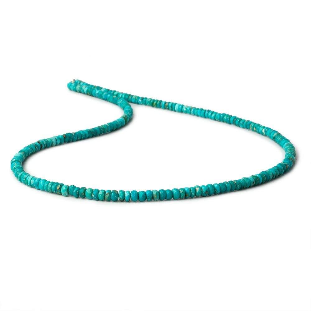 3-3.5mm Turquoise faceted rondelle 16 inch 200 beads AA - Beadsofcambay.com