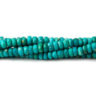 3-3.5mm Turquoise faceted rondelle 16 inch 200 beads AA - Beadsofcambay.com