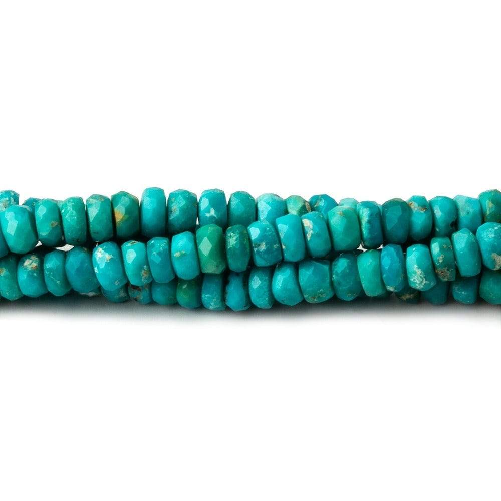 3-3.5mm Turquoise faceted rondelle 16 inch 200 beads AA - Beadsofcambay.com