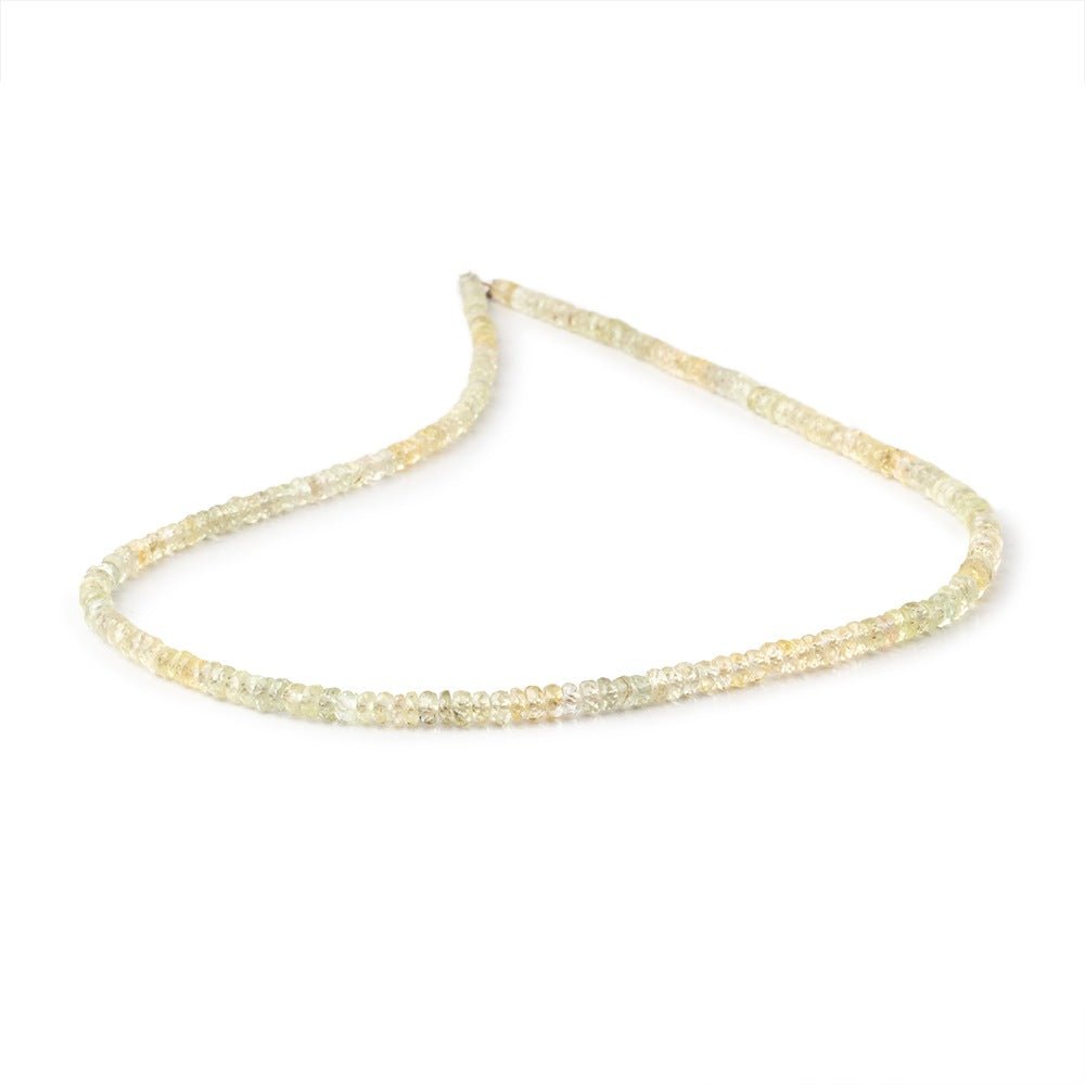 3-3.5mm Yellow Sapphire Faceted Rondelles 13.75 inch 200 Beads - Beadsofcambay.com