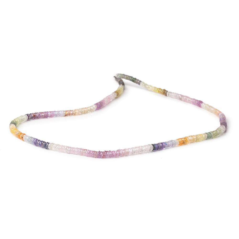 3-3.8mm Multi Color Sapphire Faceted Heshi Beads 16 inch 350 pieces - Beadsofcambay.com