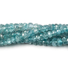 3-4.5mm Blue Zircon faceted rondelle beads 16 inch 186 pieces A - Beadsofcambay.com