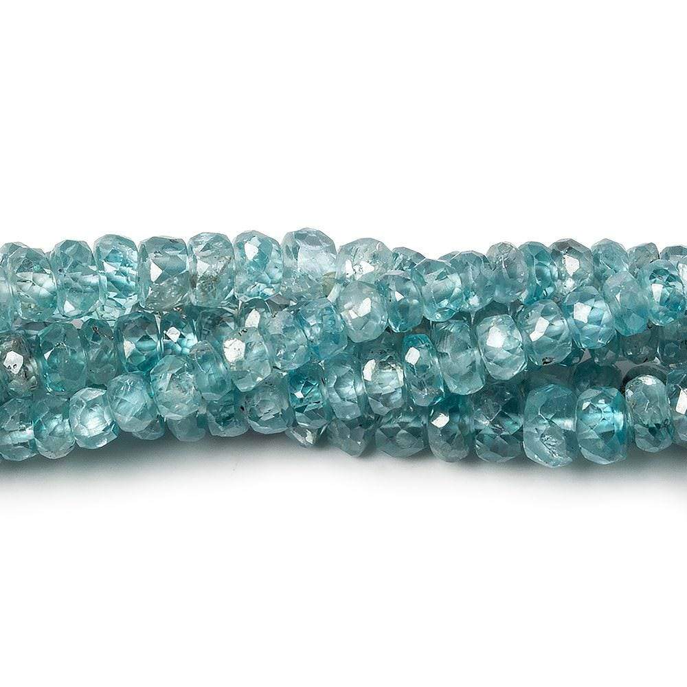 3-4.5mm Blue Zircon faceted rondelle beads 16 inch 186 pieces A - Beadsofcambay.com