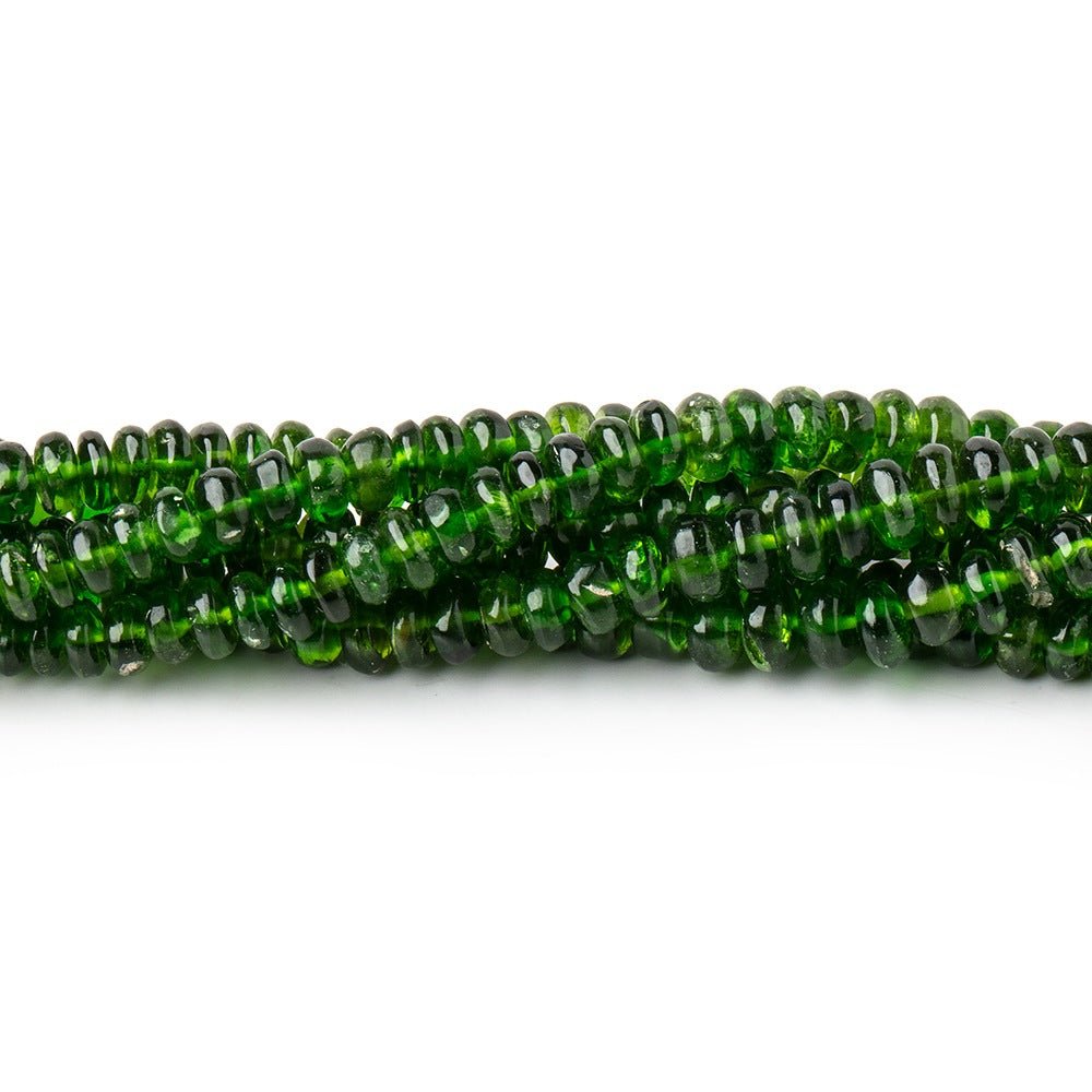 3-4.5mm Chrome Diopside Plain Rondelle Beads 18 inch 220 pieces - Beadsofcambay.com