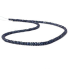 3-4.5mm Dark Blue Sapphire faceted rondelles 16 inches 215 beads AA - Beadsofcambay.com