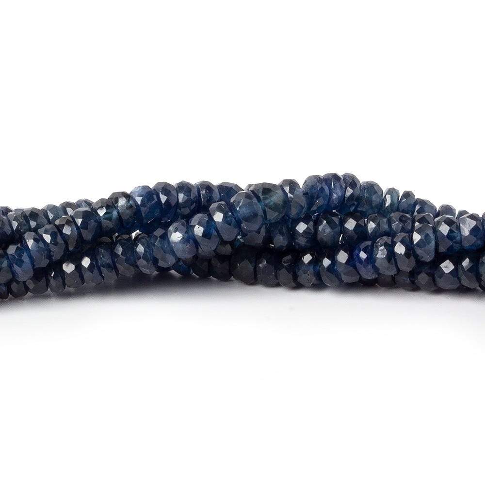 3-4.5mm Dark Blue Sapphire faceted rondelles 16 inches 215 beads AA - Beadsofcambay.com