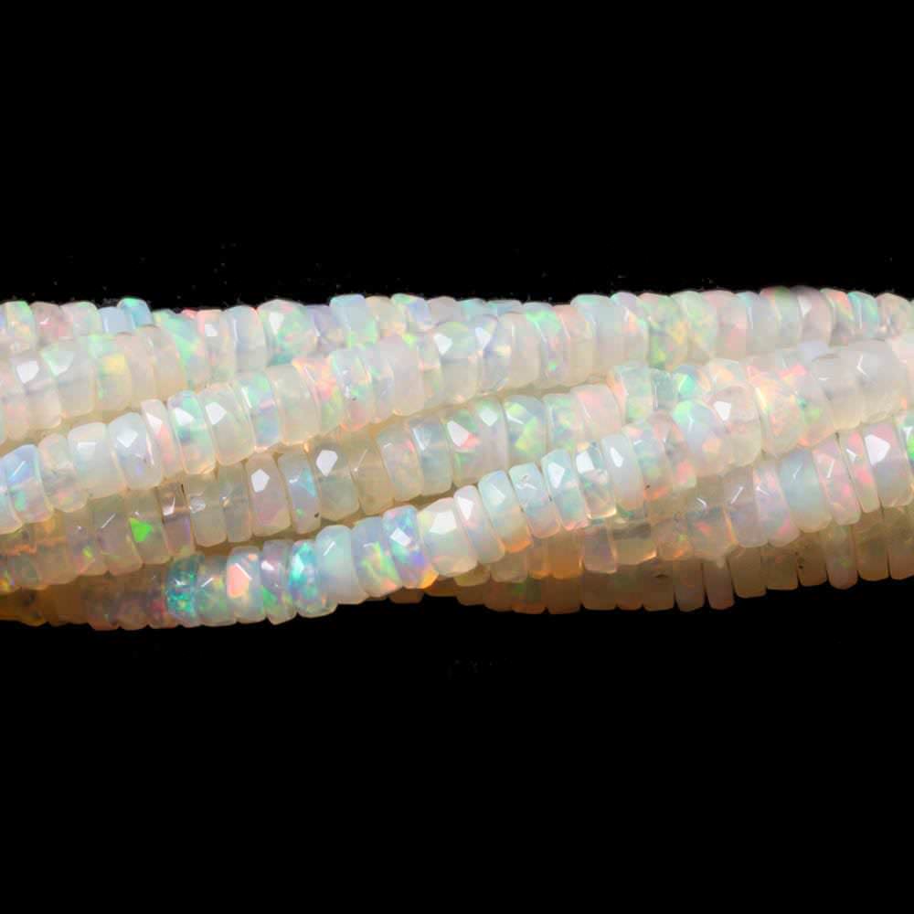 3-4.5mm Ethiopian Cream White Opal faceted heshi beads 16 inch 285 pieces - Beadsofcambay.com