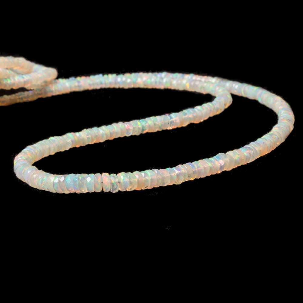 3-4.5mm Ethiopian Cream White Opal faceted heshi beads 16 inch 285 pieces - Beadsofcambay.com