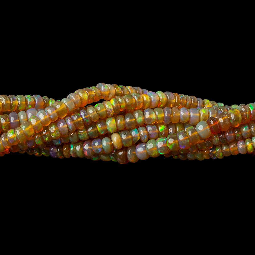 3-4.5mm Ethiopian Opal plain rondelle beads 16 inch 180 pieces AA - Beadsofcambay.com