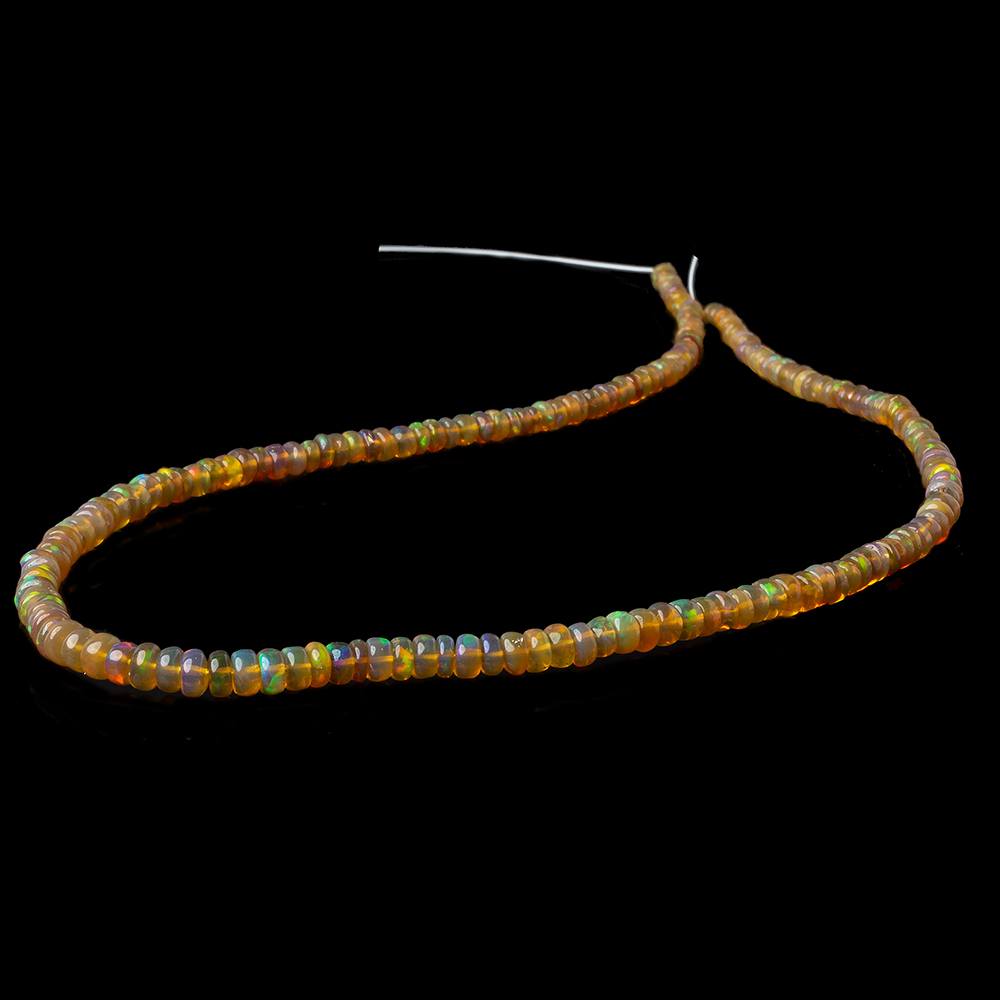 3-4.5mm Ethiopian Opal plain rondelle beads 16 inch 180 pieces AA - Beadsofcambay.com