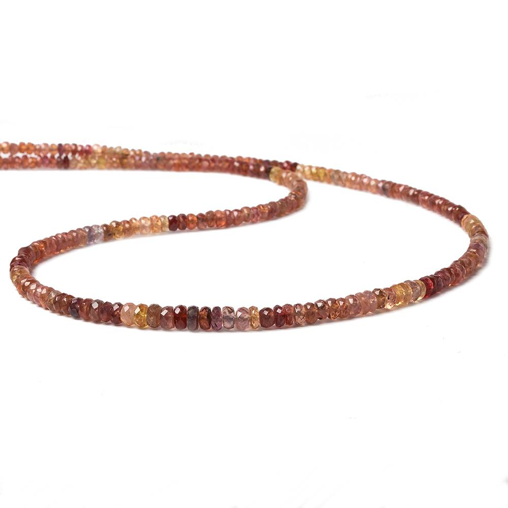 3-4.5mm Multi Color Sapphire faceted rondelles 18 inch 245 beads A Grade - Beadsofcambay.com