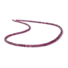 3-4.5mm Rhodolite Garnet Plain Rondelle Beads 18 inch 224 pieces - Beadsofcambay.com