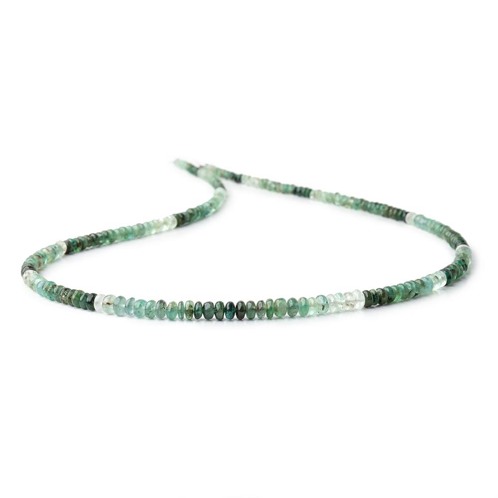 3-4.5mm Shaded Emerald Plain Rondelle Beads 18 inch 190 pieces - Beadsofcambay.com