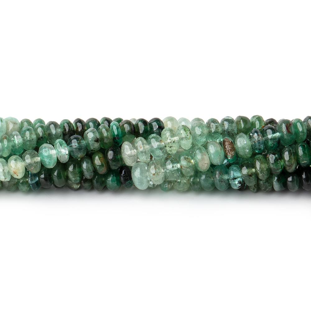 3-4.5mm Shaded Emerald Plain Rondelle Beads 18 inch 190 pieces - Beadsofcambay.com