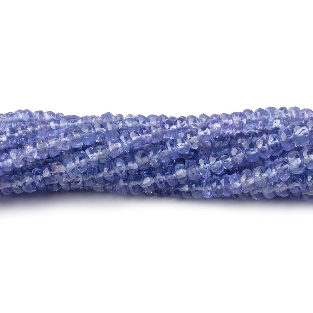 3-4.5mm Tanzanite Faceted Rondelle Beads 14 inch 190 pieces - Beadsofcambay.com