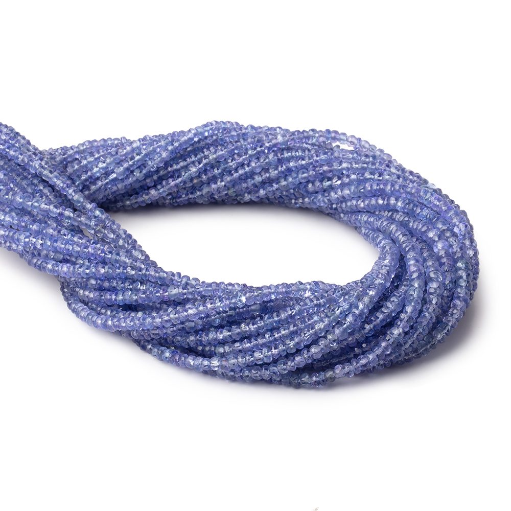 3-4.5mm Tanzanite Faceted Rondelle Beads 14 inch 190 pieces - Beadsofcambay.com