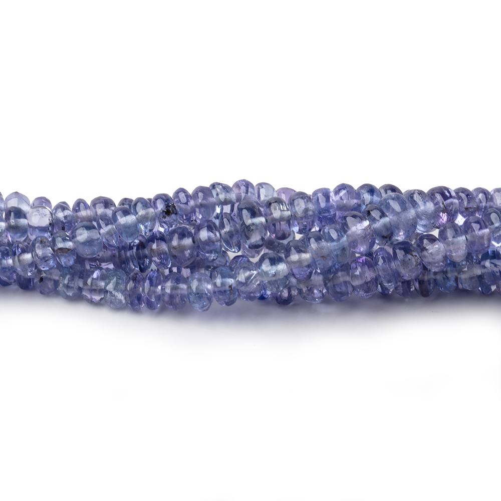 3-4.5mm Tanzanite Plain Rondelle Beads 18 inch 242 pieces - Beadsofcambay.com