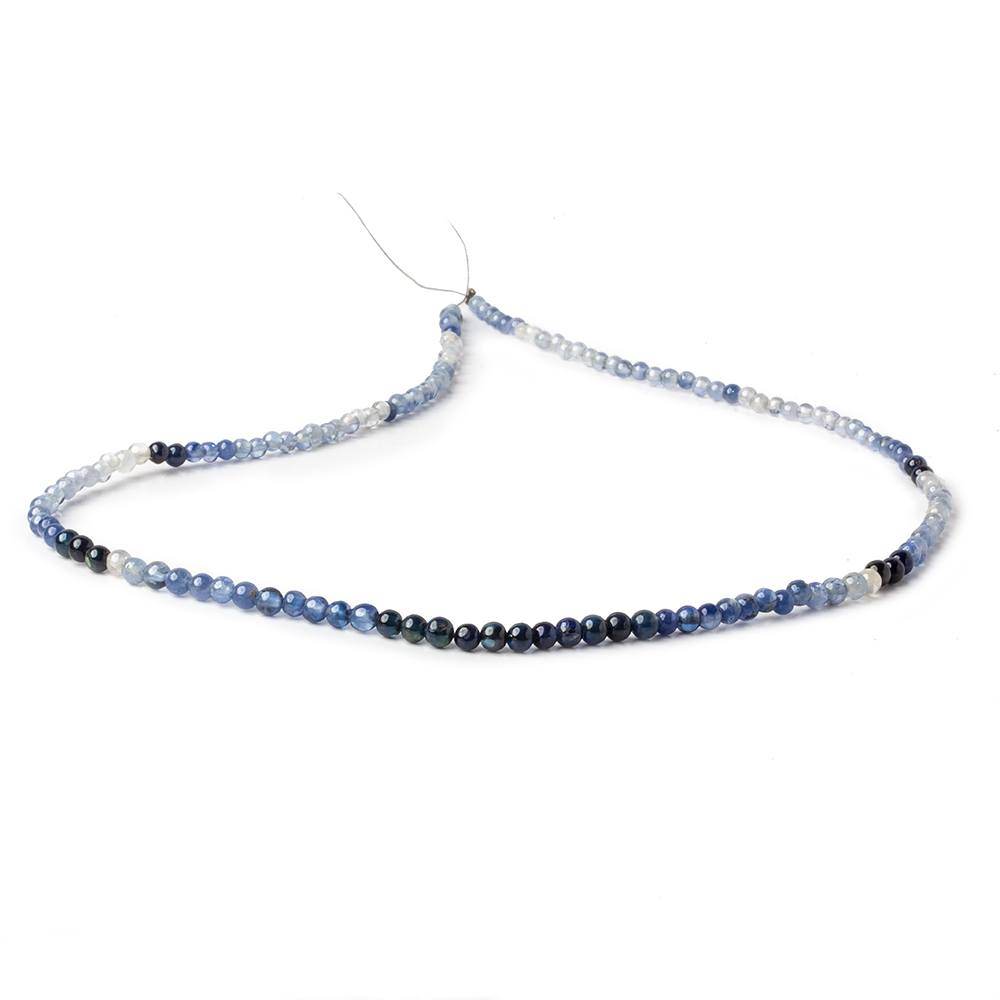 3-4mm Blue & White Sapphire Beads 14.5 inch 131 pieces - Beadsofcambay.com